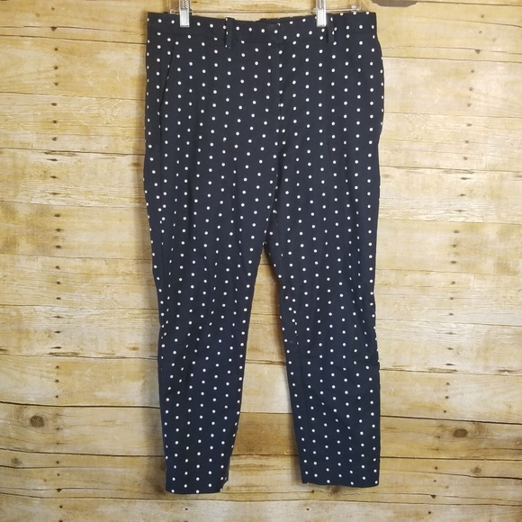 Gap Slim Cropped Polka Dot Pants size 8 Navy White - Picture 4 of 6